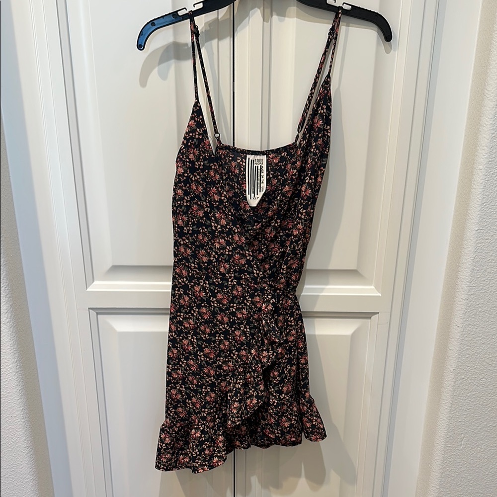 Free People Black Ruffled Mini Dress Sleeveless Resort Wear